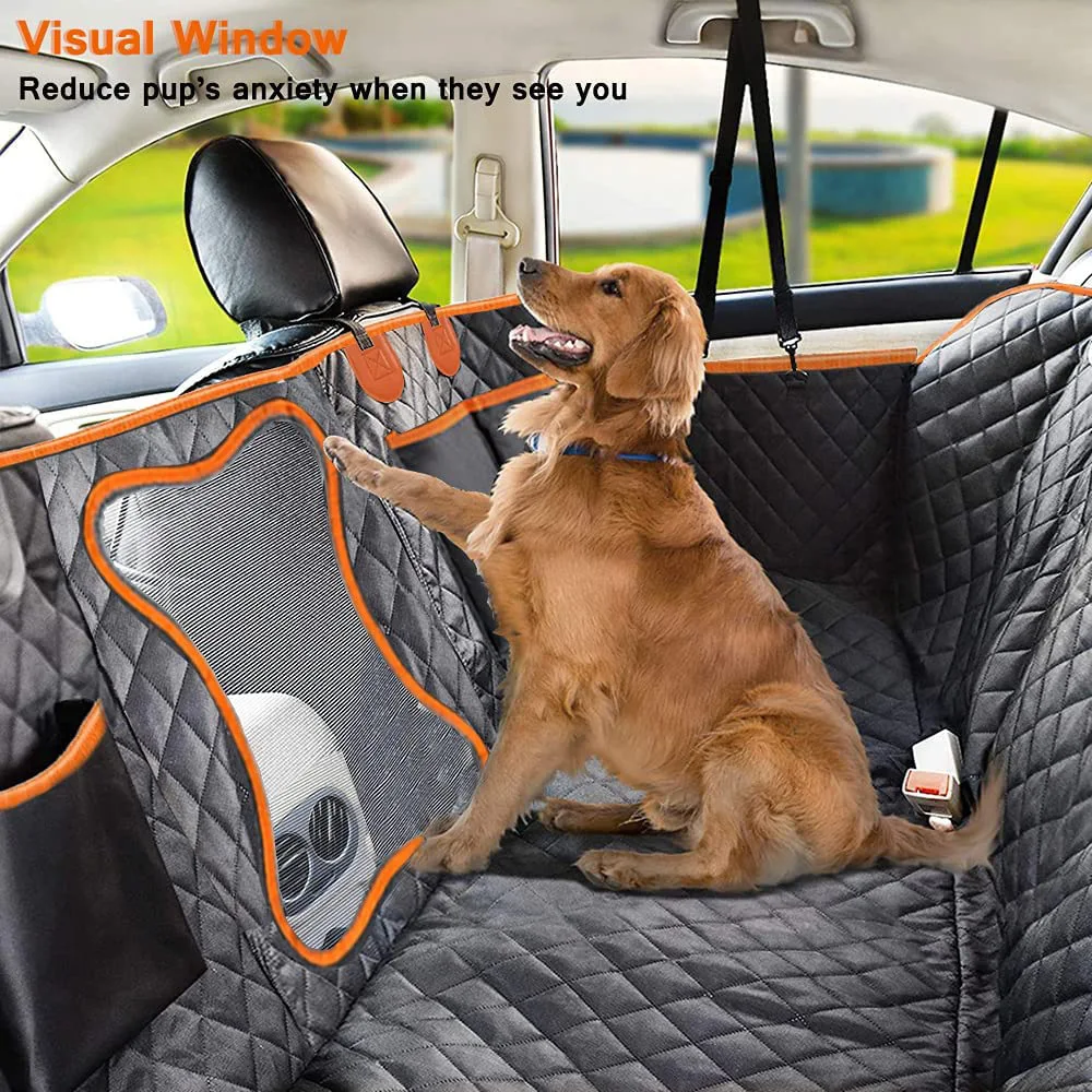 Universal Waterproof Dog Car Seat Cover for Back Seat Pet Car Seat Cover with Mesh Window Double-Layer Thickening Anti-Dirty