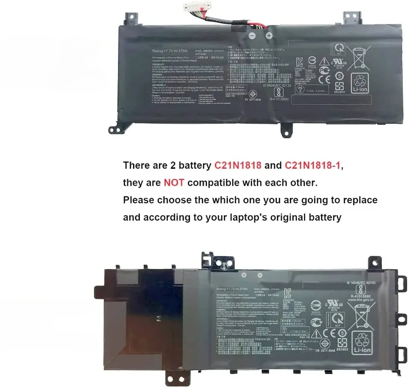NEW C21N1818-1/2/3 Laptop Battery For ASUS VivoBook 15 X512DA X512JA X512FJ X512FL X512J F512FA F512DA F512JA F512FB F512FJ