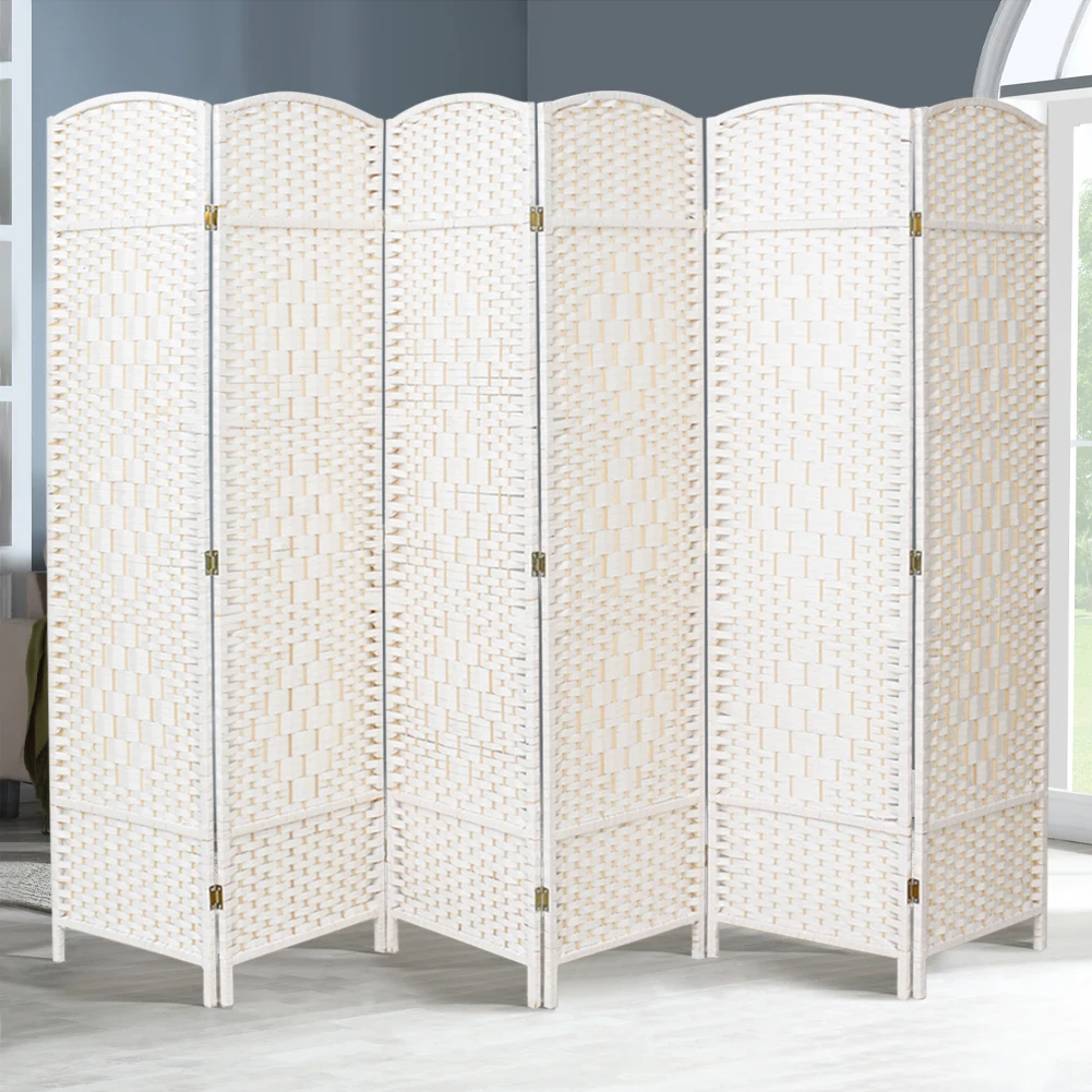 【Lifeideas】Folding Weave Fiber Room Divider Privacy Screen for Home