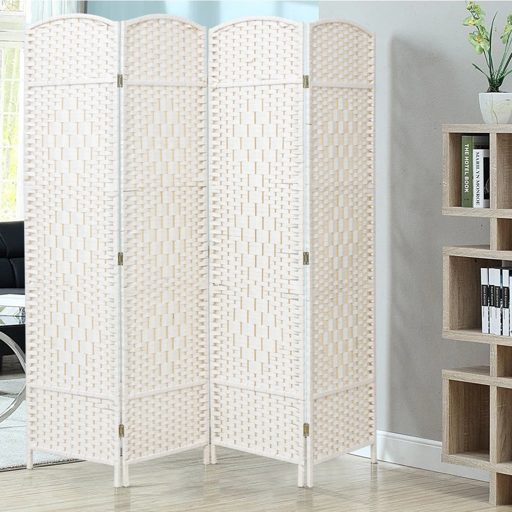 【Lifeideas】Folding Weave Fiber Room Divider Privacy Screen for Home