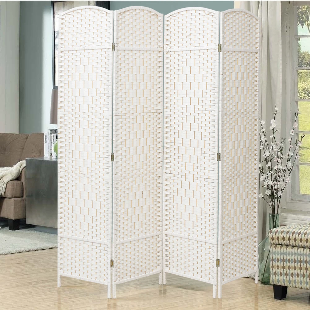 【Lifeideas】Folding Weave Fiber Room Divider Privacy Screen for Home