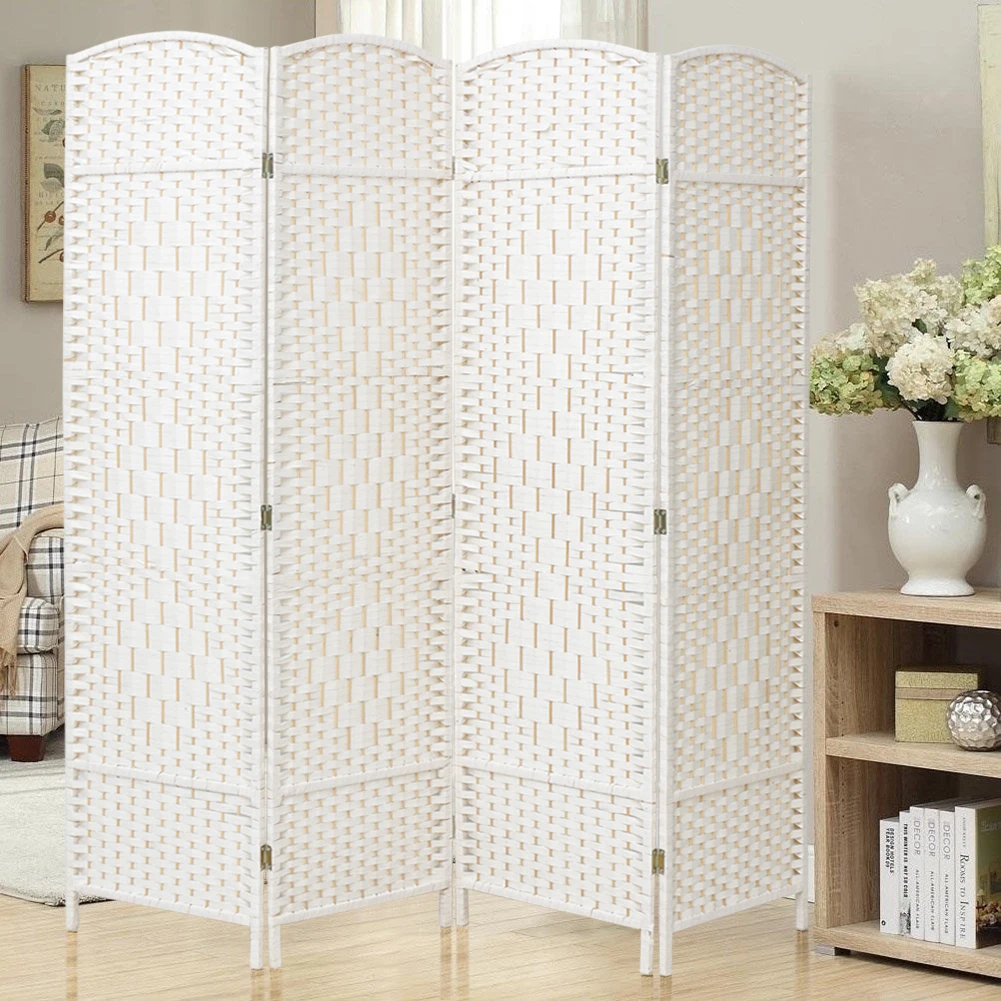 【Lifeideas】Folding Weave Fiber Room Divider Privacy Screen for Home