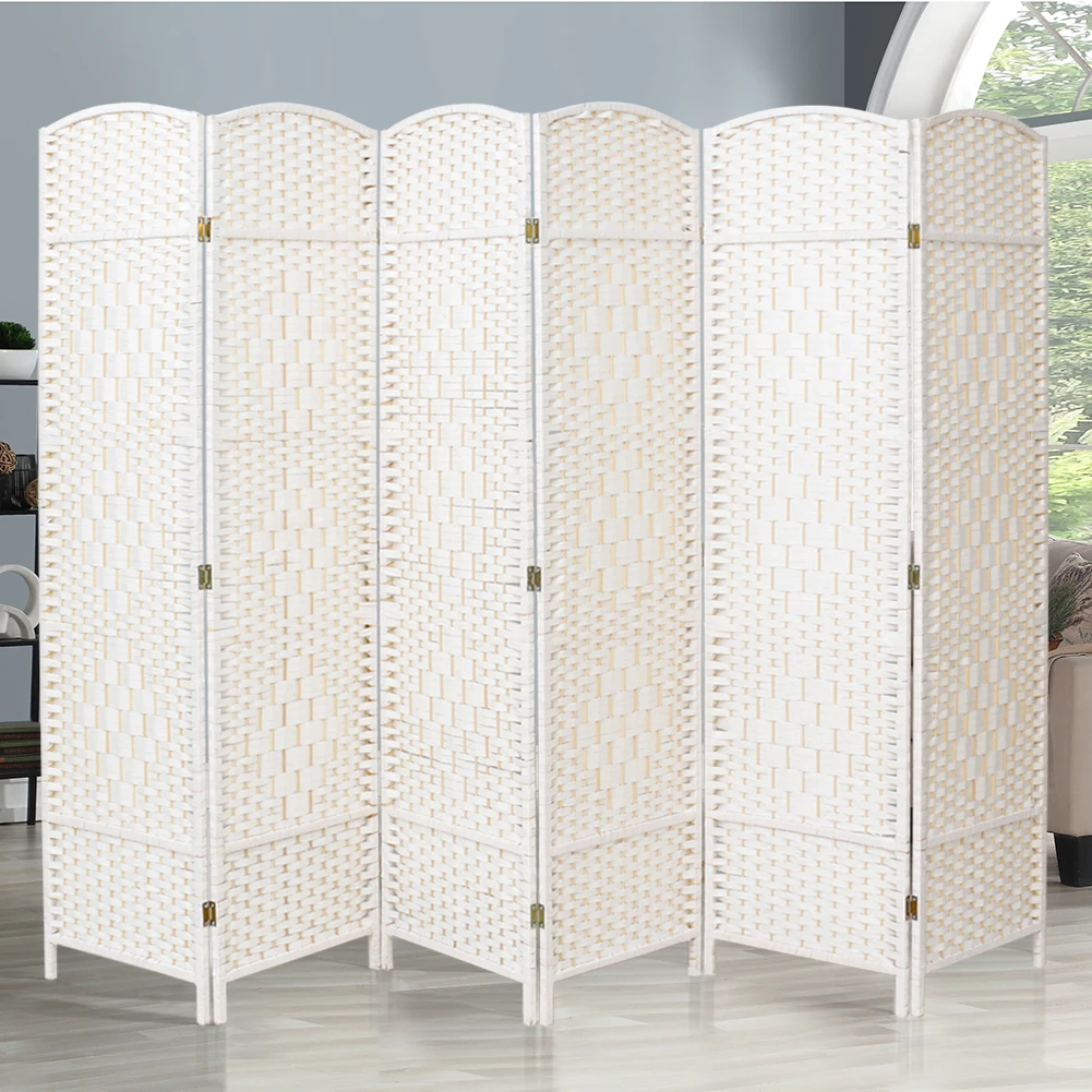 【Lifeideas】Folding Weave Fiber Room Divider Privacy Screen for Home