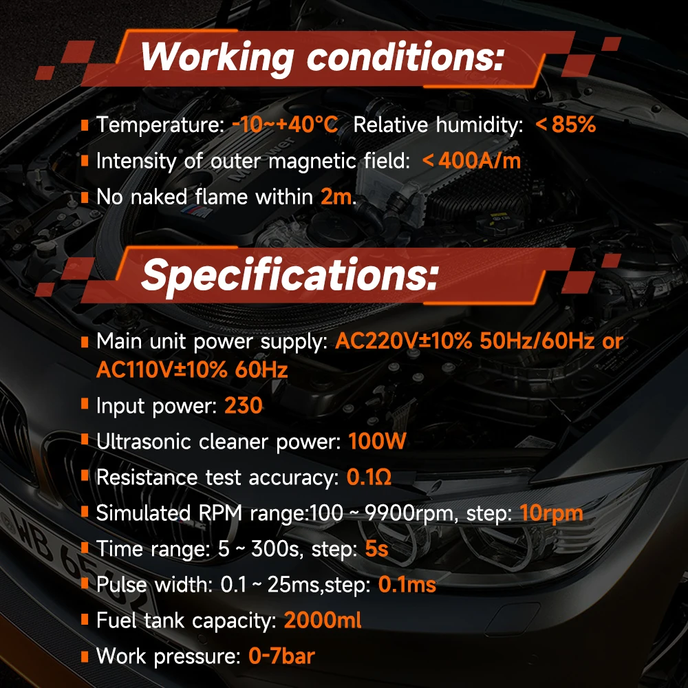 ANCEL ANJ400 GDI Auto Car Ultrasonic Fuel Injector Cleaner Tester Leak Test Machine 4-Cylinders EFI FEI Cleaner Test Cleaner