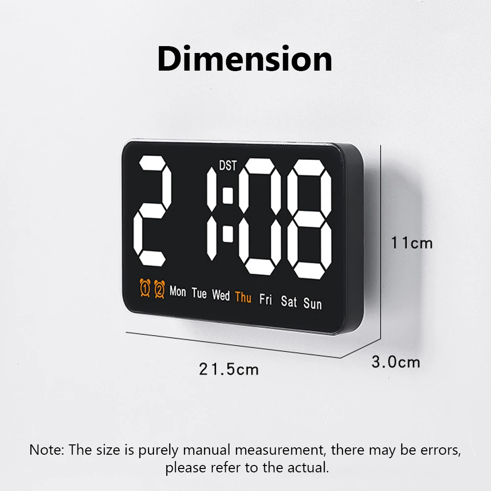 LED Digital Wall Clock Large Display Digital Alarm Clock for Living Room Office Classroom Gym Shop Decoration