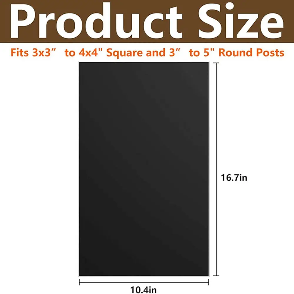 Fence Pole Wrap 8x Waterproof Rot Protector 42.5x26.5cm/16.73x10.43 Inch Self-adhesive Protection Cover Outdoor Protective