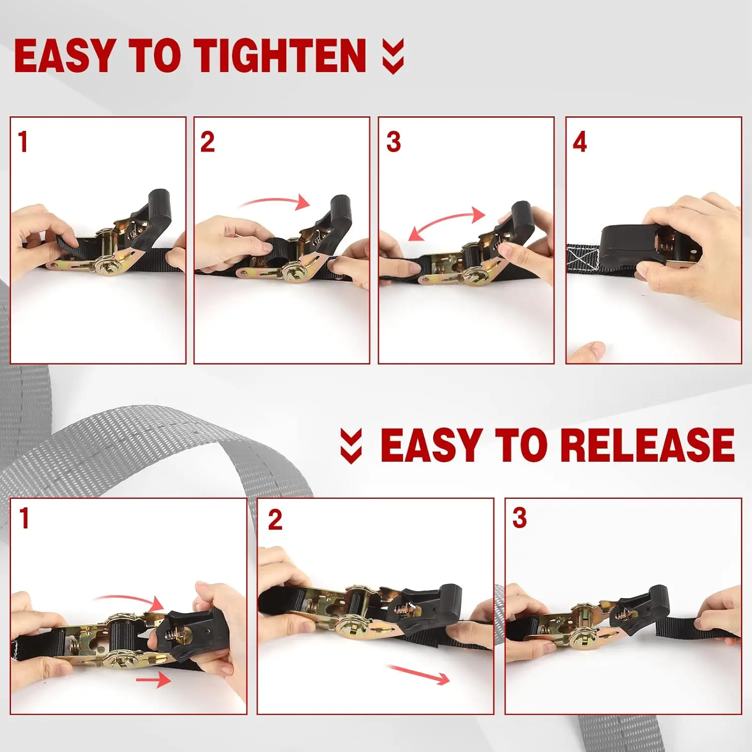 Adjustable Ratchet Straps – 6M x 25mm Heavy Duty Tensioning Belts for Trucks, Motorbikes & Roof Rack Cargo