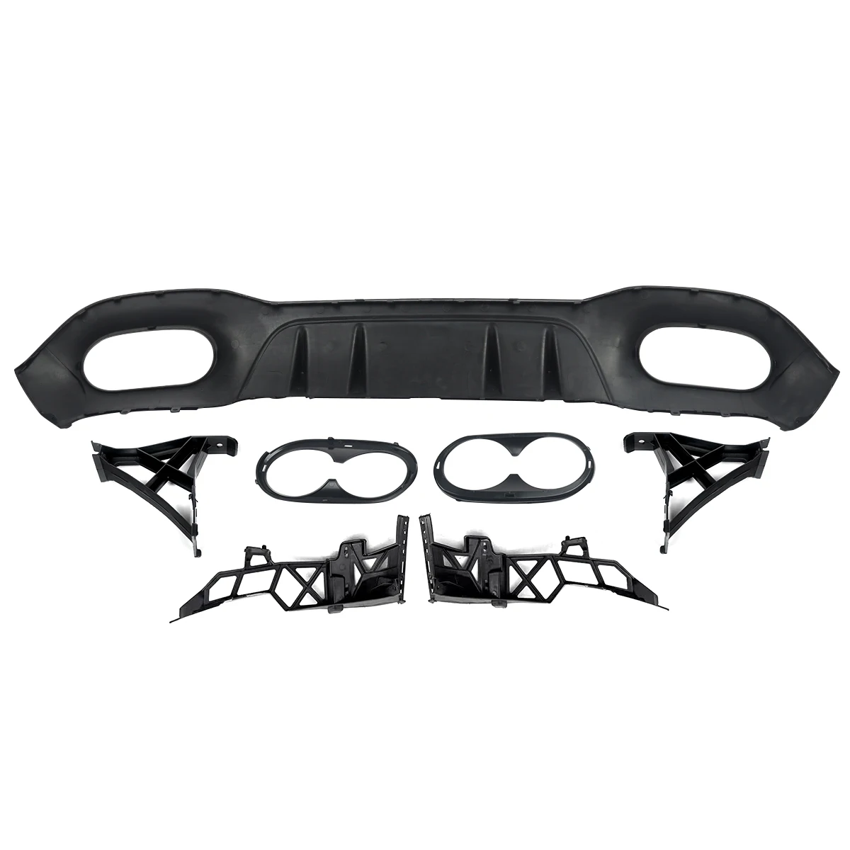 Rear Bumper Diffuser Lip with Exhaust Tips for Mercedes Benz A Class W177 A160 A180 A200 A220 A250 Hatchback A45 Look 2019+