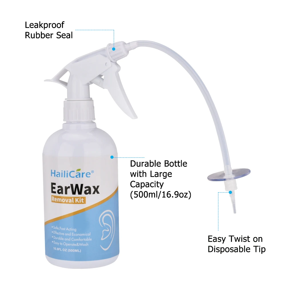 500ml Earwax Removal Kit Water Irrigation Ear Cleaner with 5 Tips