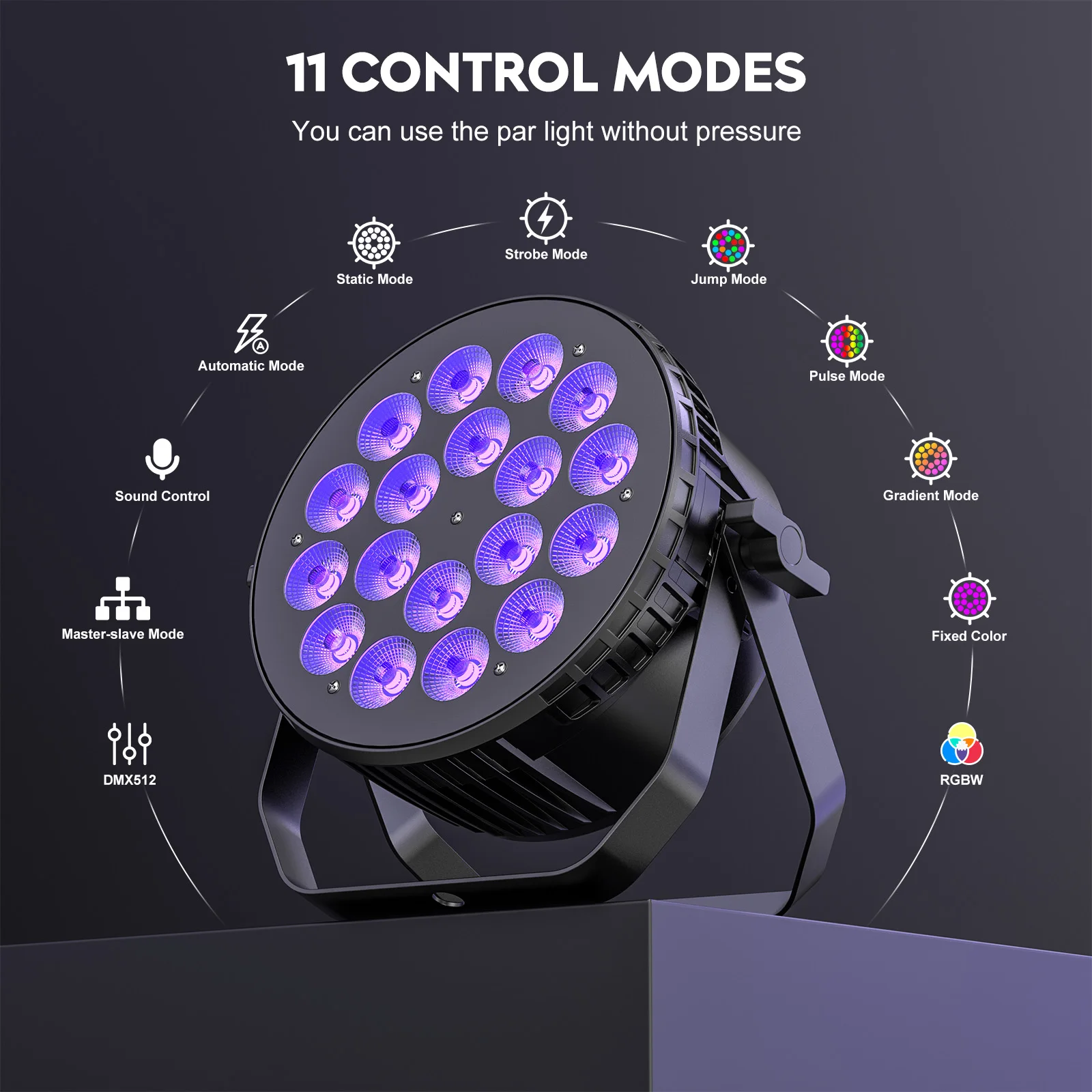 Datewink 4Pcs 18x10W RGBW LED Par Lights Stage Lighting Effect Projector DMX512 For Dj Disco Wedding Bar KTV Party Karaoke Show