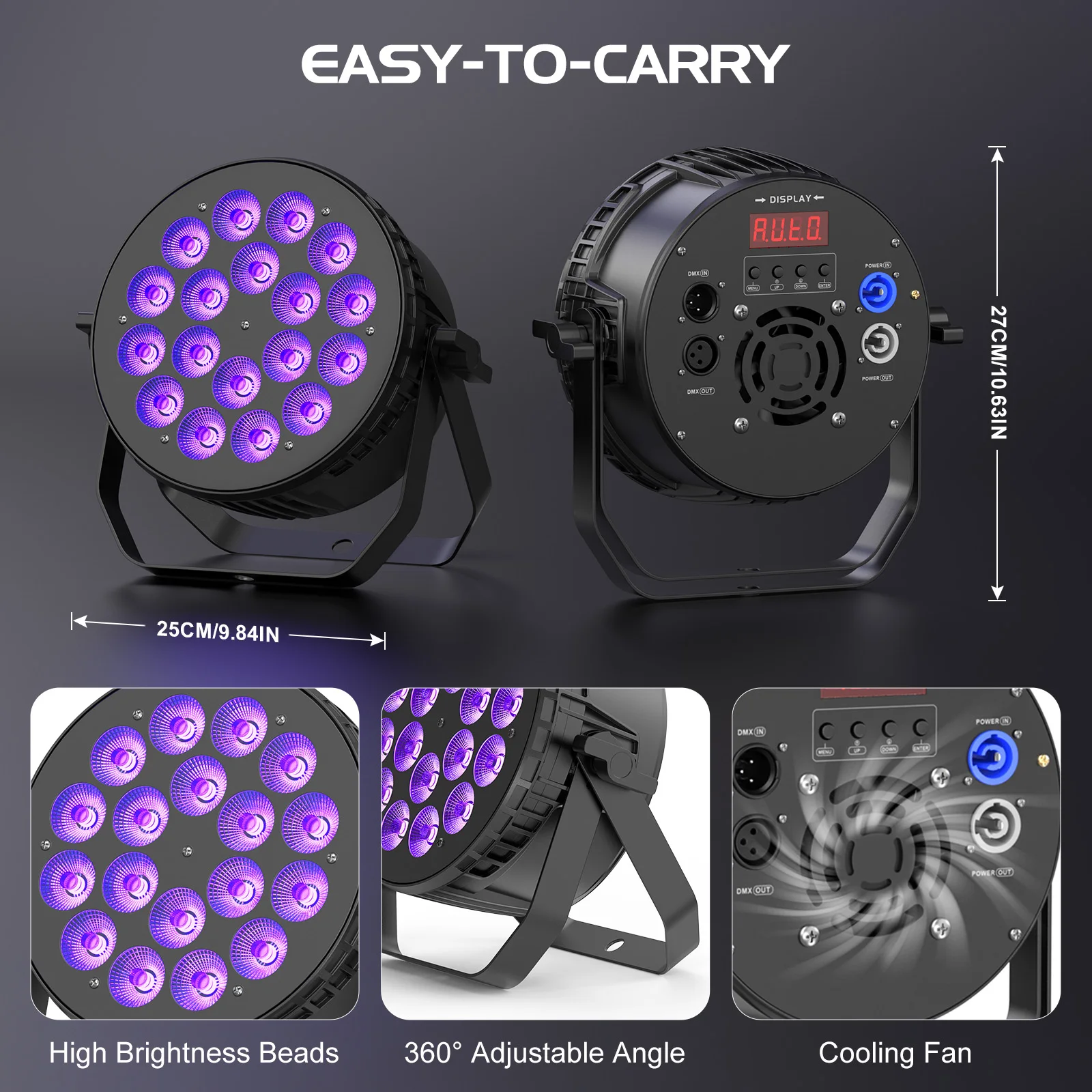 Datewink 4Pcs 18x10W RGBW LED Par Lights Stage Lighting Effect Projector DMX512 For Dj Disco Wedding Bar KTV Party Karaoke Show