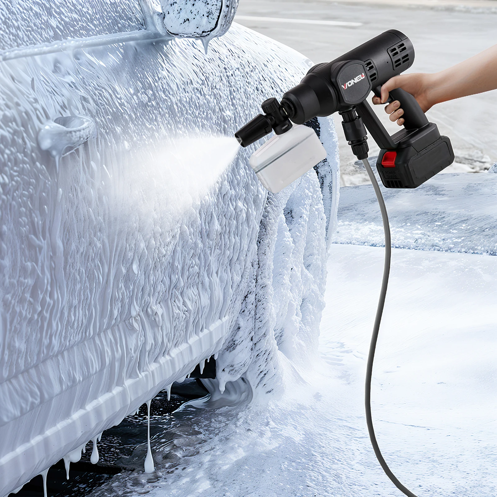 【Breeins】Electric Cordless High Pressure Car Wash Gun Washer Supplies Foam Generator Spray Cleaner Car Wash Cleaning Machine