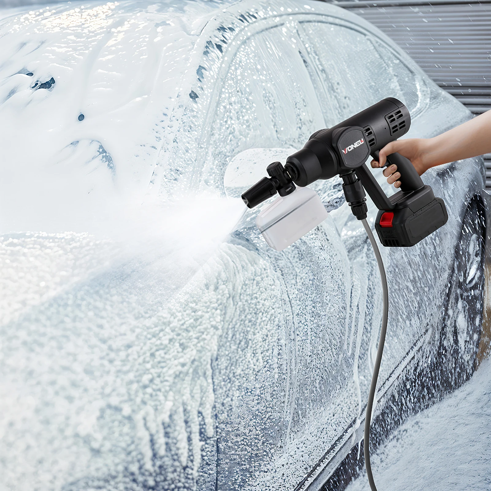 【Breeins】Electric Cordless High Pressure Car Wash Gun Washer Supplies Foam Generator Spray Cleaner Car Wash Cleaning Machine