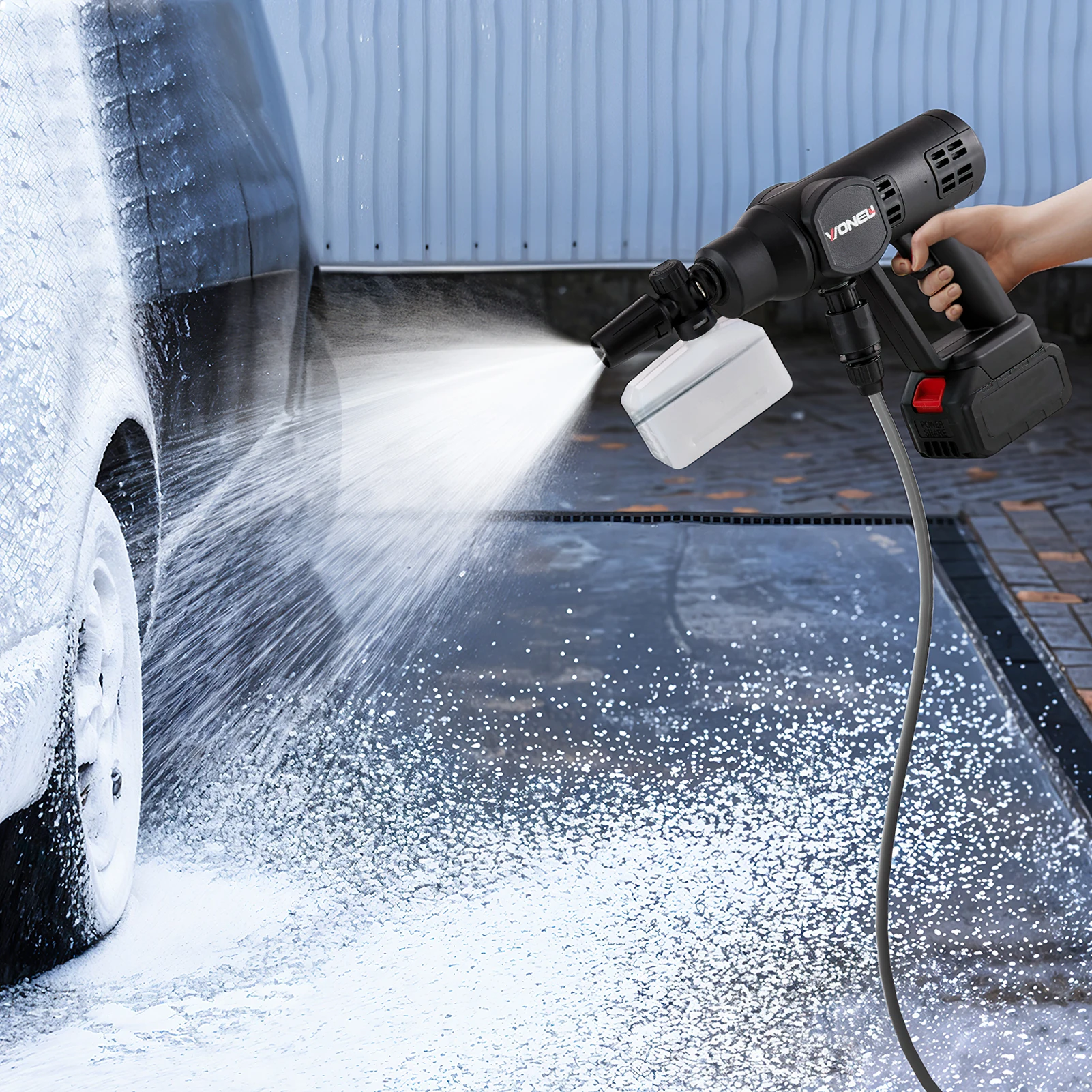 【Breeins】Electric Cordless High Pressure Car Wash Gun Washer Supplies Foam Generator Spray Cleaner Car Wash Cleaning Machine