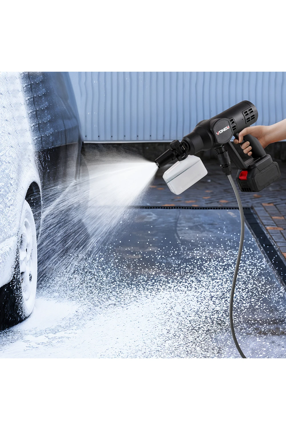 【Breeins】Electric Cordless High Pressure Car Wash Gun Washer Supplies Foam Generator Spray Cleaner Car Wash Cleaning Machine