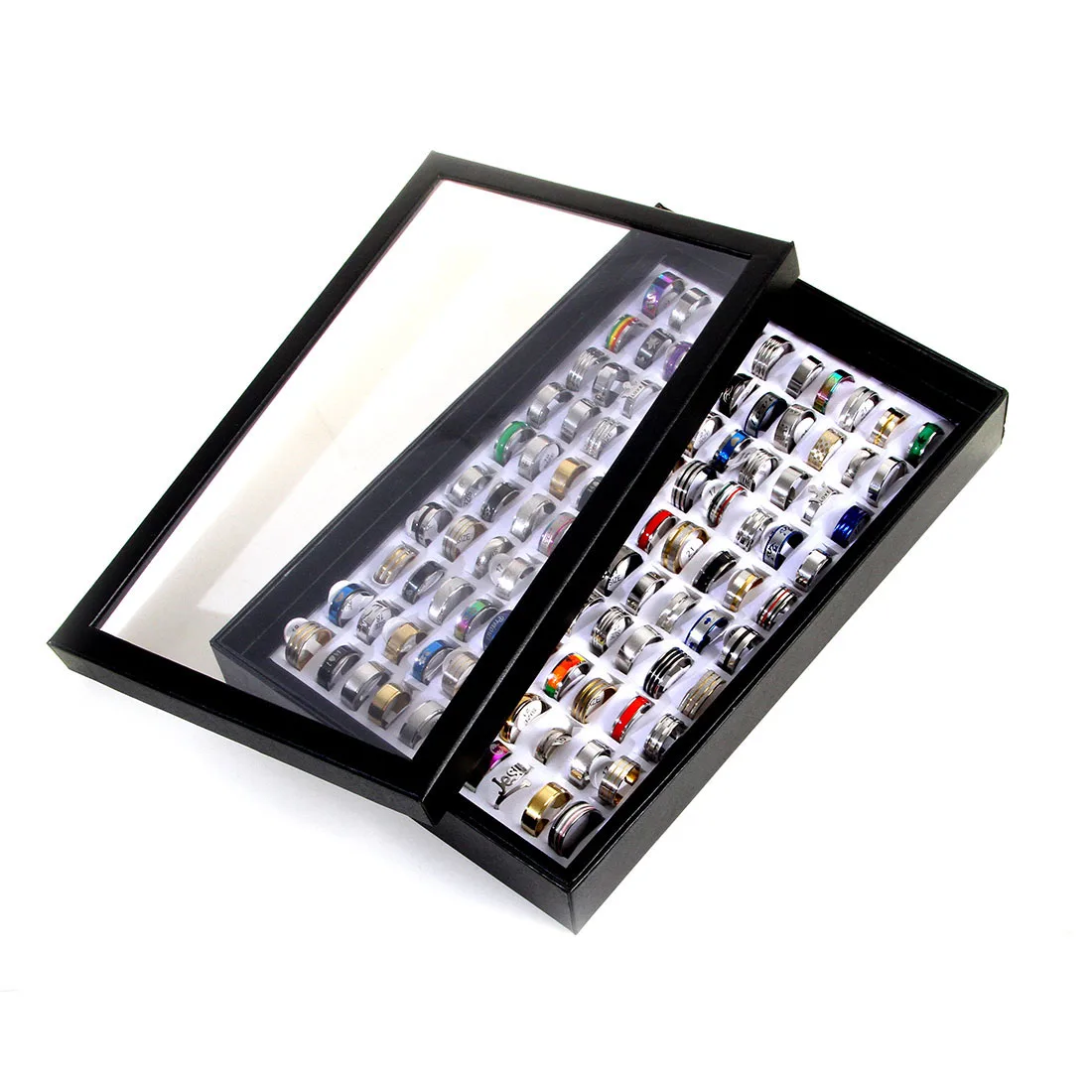 100pcs/Lots Stainless steel Rings Fashion Jewelry Party Gift Wedding Rings Mix Style Wholesale Mens Womens