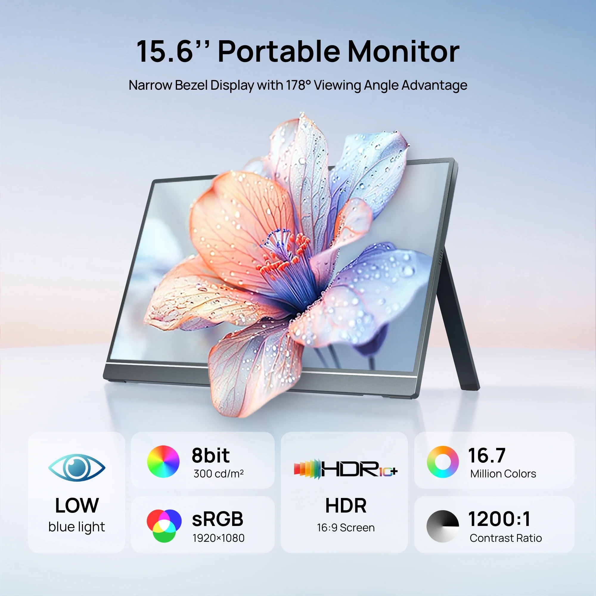 ARZOPA 15.6 inch Portable Monitor FHD 1080P IPS USB-C Mini-HDMI External Second Screen for PC/MAC/Phone/Xbox/PS A1