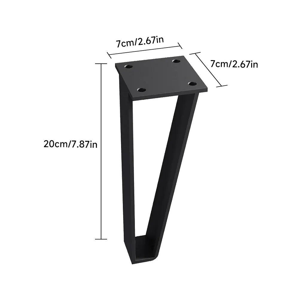 Voltsify Set of 4 Metal Trapezoid Furniture Legs Home DIY Accessories