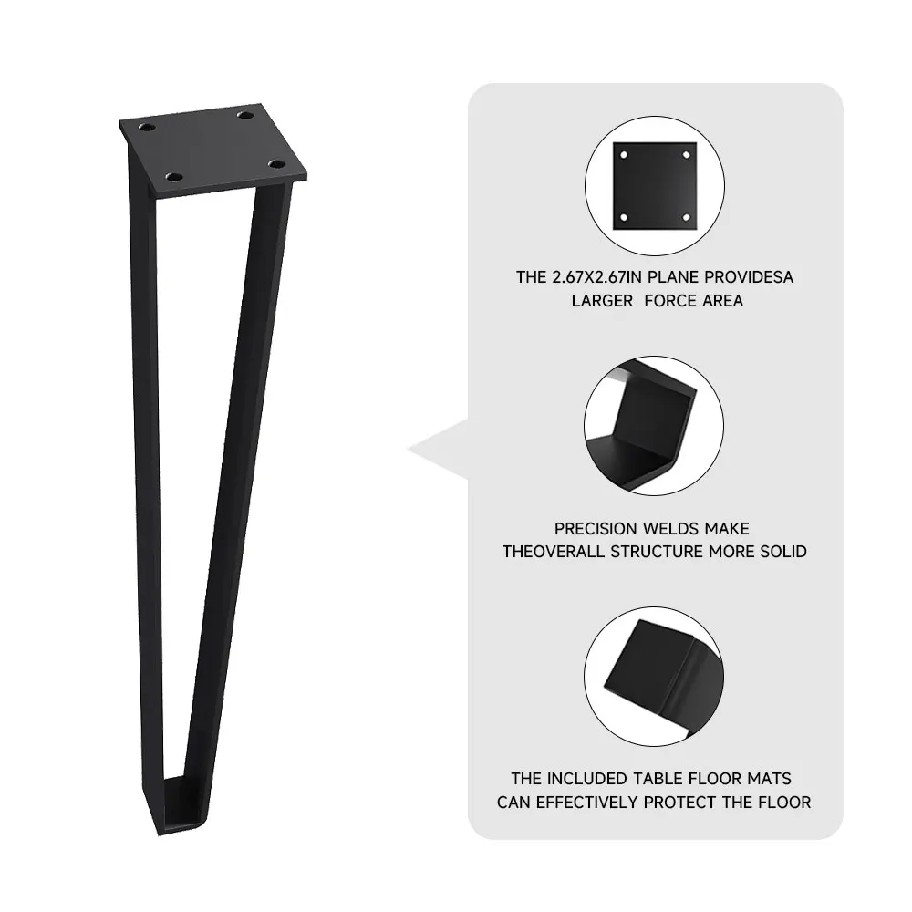 Voltsify Set of 4 Metal Trapezoid Furniture Legs Home DIY Accessories
