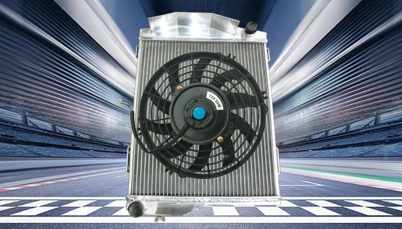 Aluminum Radiator+FAN FOR 1956-1960 1957 1958 Austin Healey 100-6