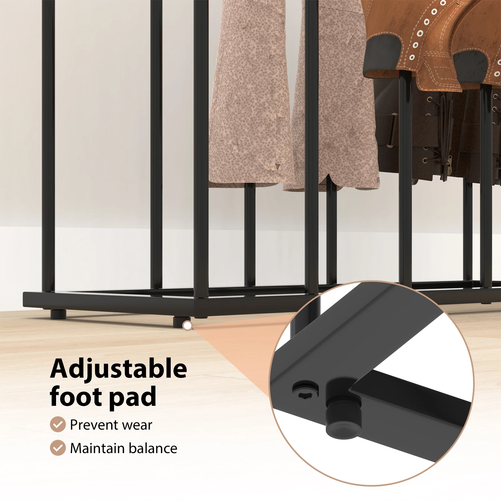 Shoe Rack Boot Storage Free Standing, 71x25x43cm Pirate Boots Stand 6 Pair Wellington Boot Holder, for Indoor/Outdoor Use