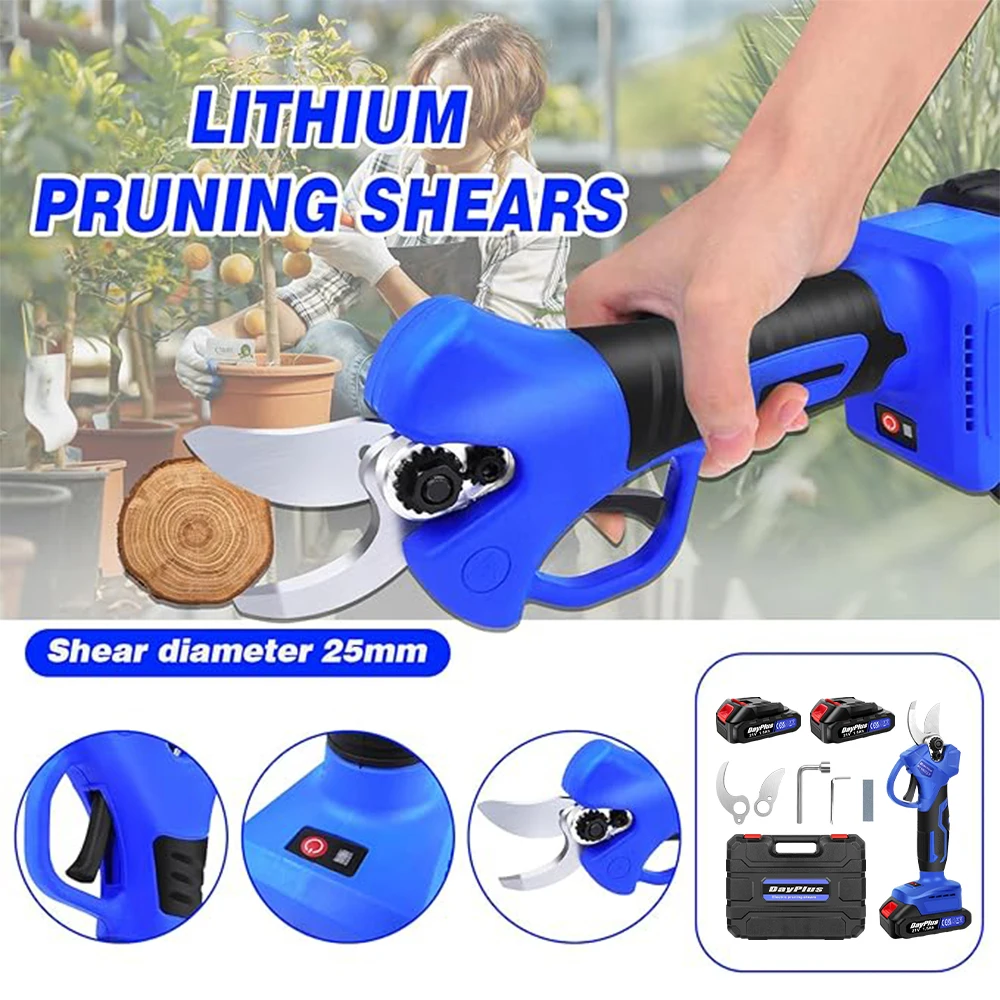21V Electric Secateurs Cordless Pruning Shears Battery Powered with 2Pack 1.5AH Lithium Battery,for Pruning Trees and Shrubs