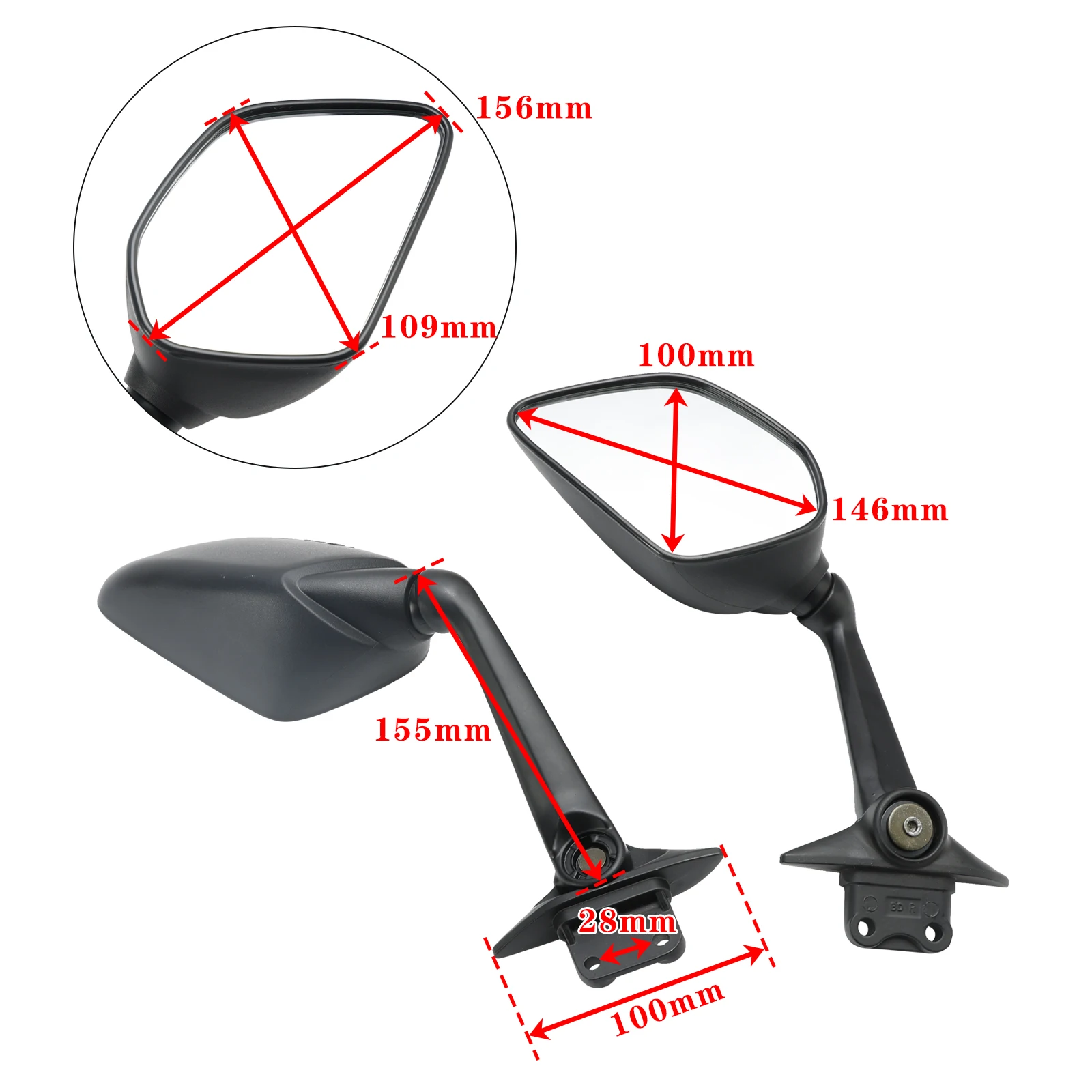 Artudatech Mirror Set Left & Right For Yamaha XP 530 T-Max 530 SX DX 2017 2018 2019