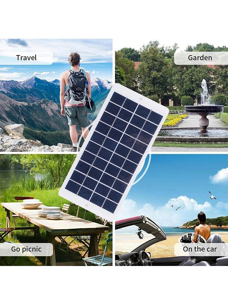 10W 5V USB Battery Charger Solar Panel Waterproof 900MA Solar Panel Charger Output Lightweight Scratchproof for Phone Power Bank