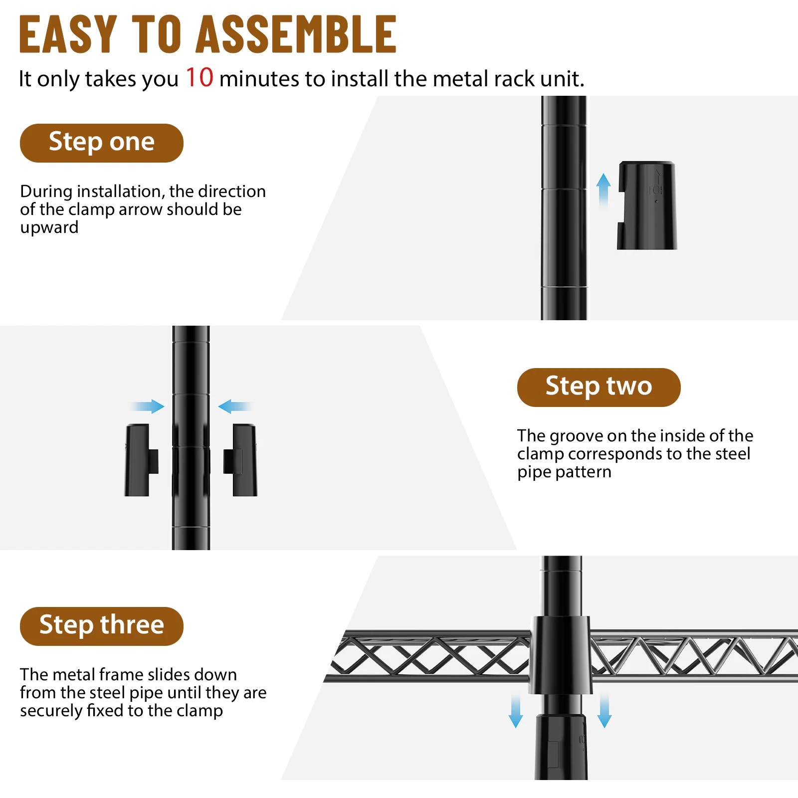 3-Shelf Narrow Storage Unit With Height Adjustable Shelves and Levelling Feet, 340 kg Max Weight, 60cm (W) *35cm(D)*76cm(H)