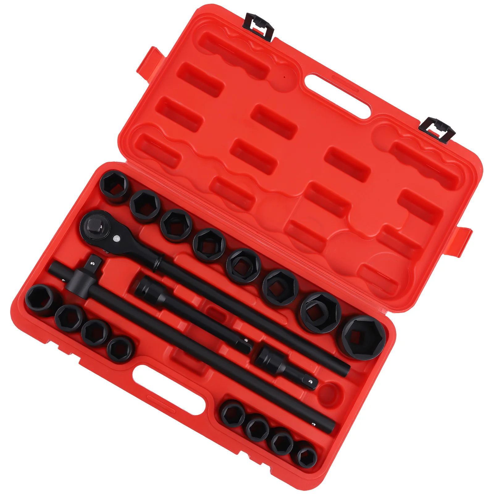21pcs 3/4" Drive Deep Impact Socket Sockets Set 19mm-50mm Ratchet Breaker Bar