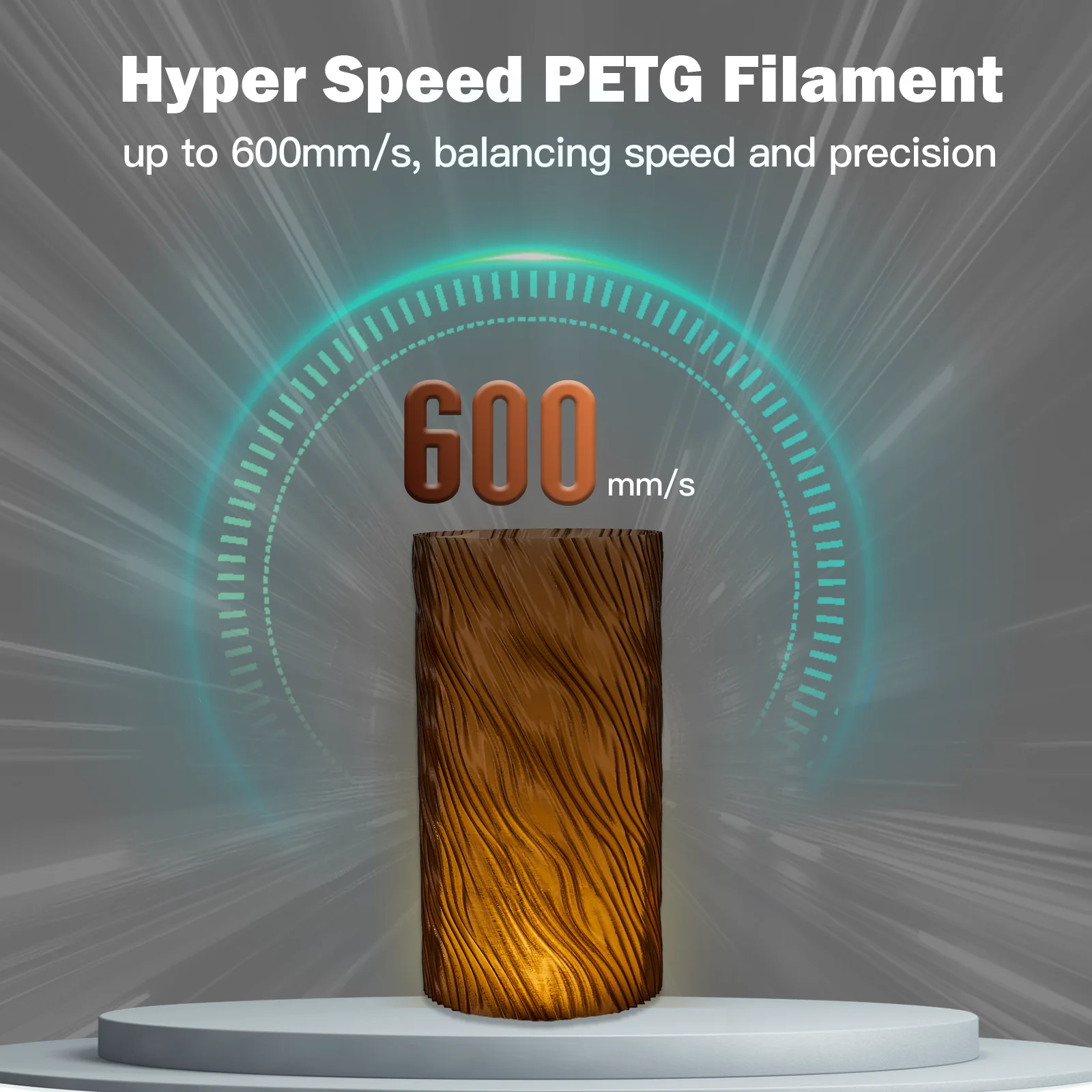 ERYONE 3KG PETG High-Speed Transparent Series 3D Filament, Multicolor Available, Max Print Speed 500mm/s, 1KG/Spool