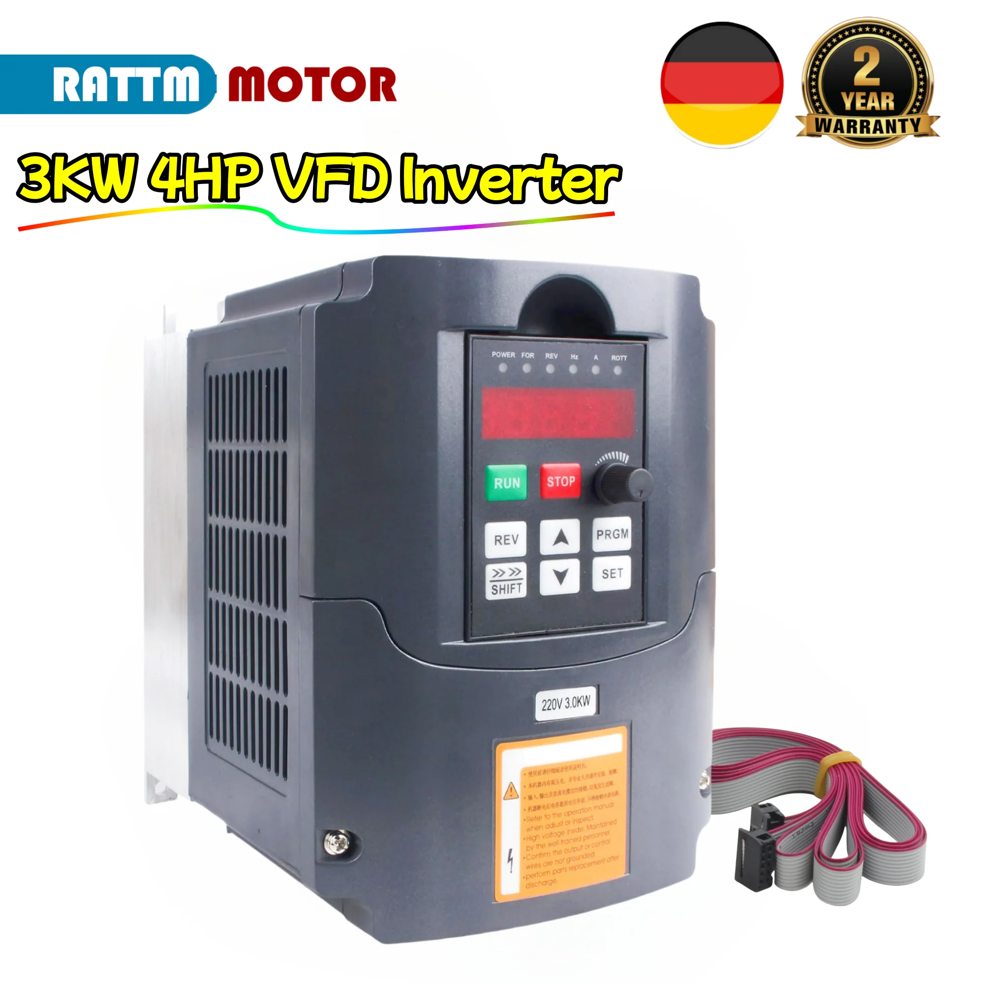 【EU Stock】220V/380V HY Variable Frequency Drive Converter 2.2KW/3KW/4KW 400Hz For CNC Spindle Motor Driver Speed Controller