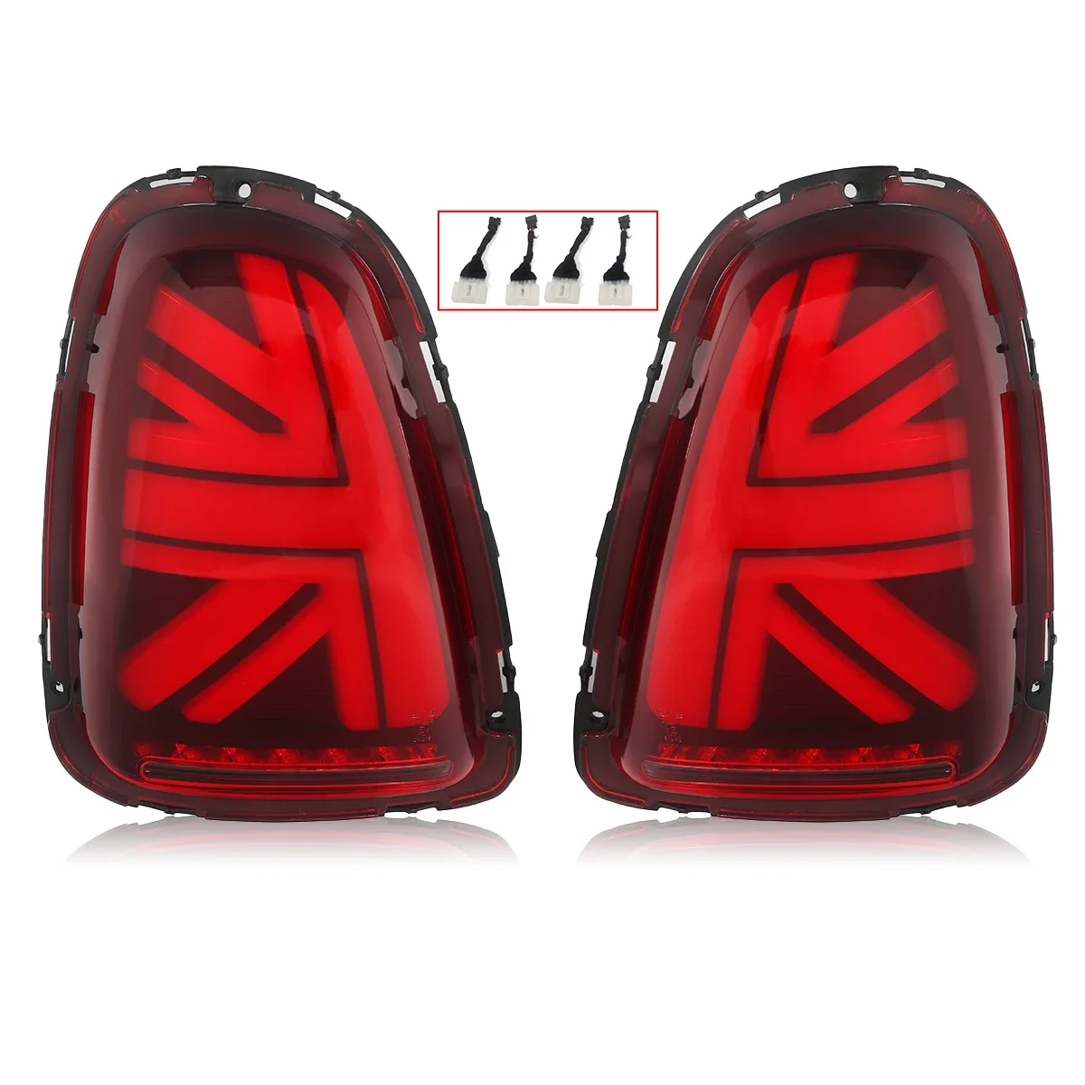 For Mini Cooper R56 R57 R58 R59 2007-2013 LED Tail Lights Red Lens with Sequential Turn Signal Function Dynamic Signal