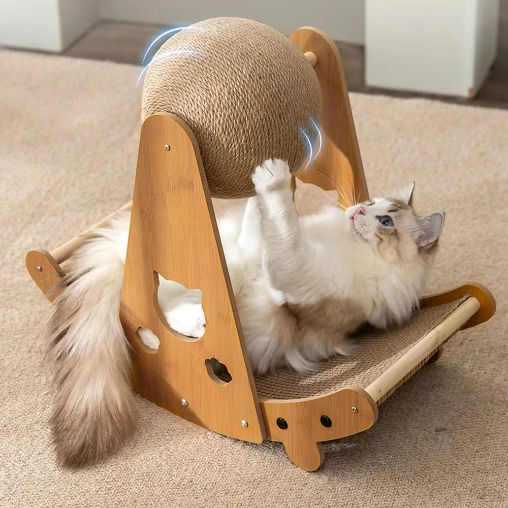 Tieker Pet Cat Scratching Bed Cat Scratching Board with Sisal Balls Claw Grinding Toy Multifunctional Cat Bed