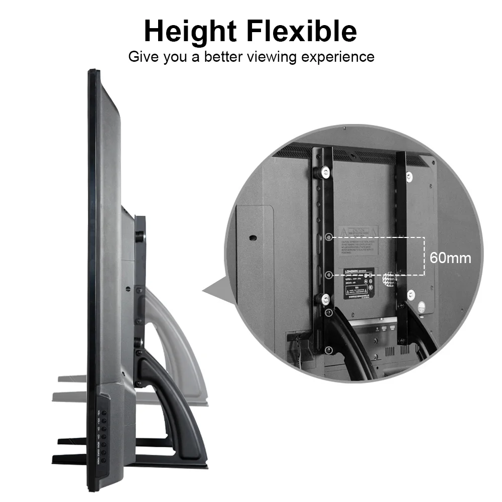 TV Bracket for 32-75 in TV Table Top TV Stand Height Adjustable Universal TVs Screen Monitor Bracket TV Feet