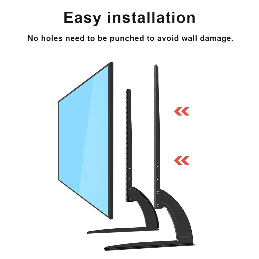 TV Bracket for 32-75 in TV Table Top TV Stand Height Adjustable Universal TVs Screen Monitor Bracket TV Feet