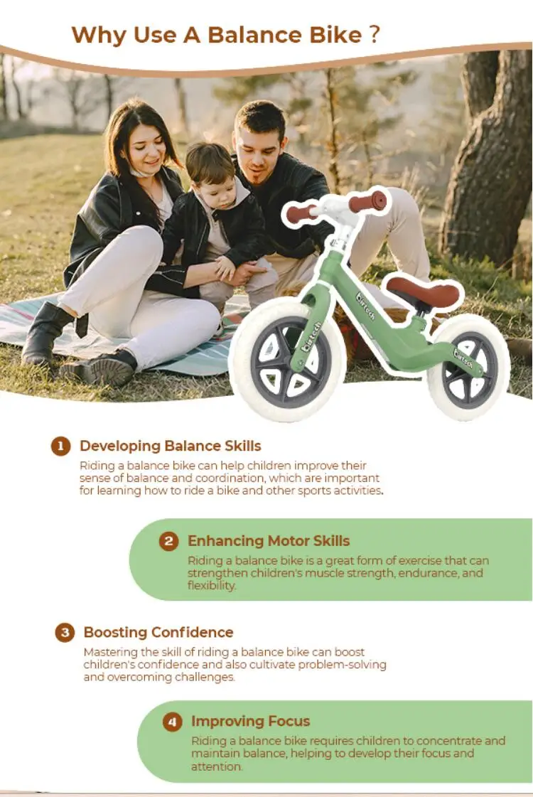 12" Balance Bike for Kids, Lightweight No Pedal Walking Balance Bike with Nylon Frame and Flat-Free Tires, Adjustable Training