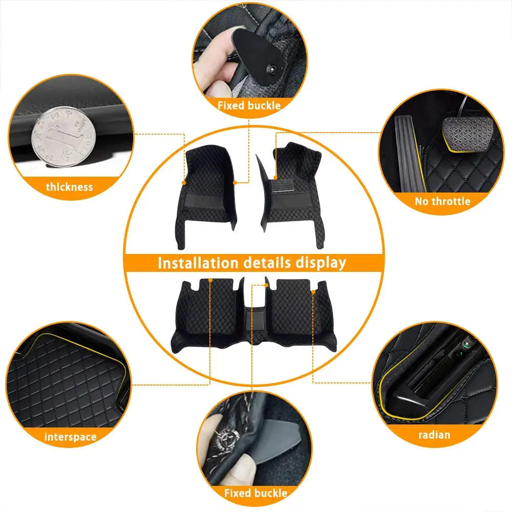 Car Floor Mats for Mitsubishi Eclips Cross 2017-2019 All-Weather Waterproof Interior Details Accessories