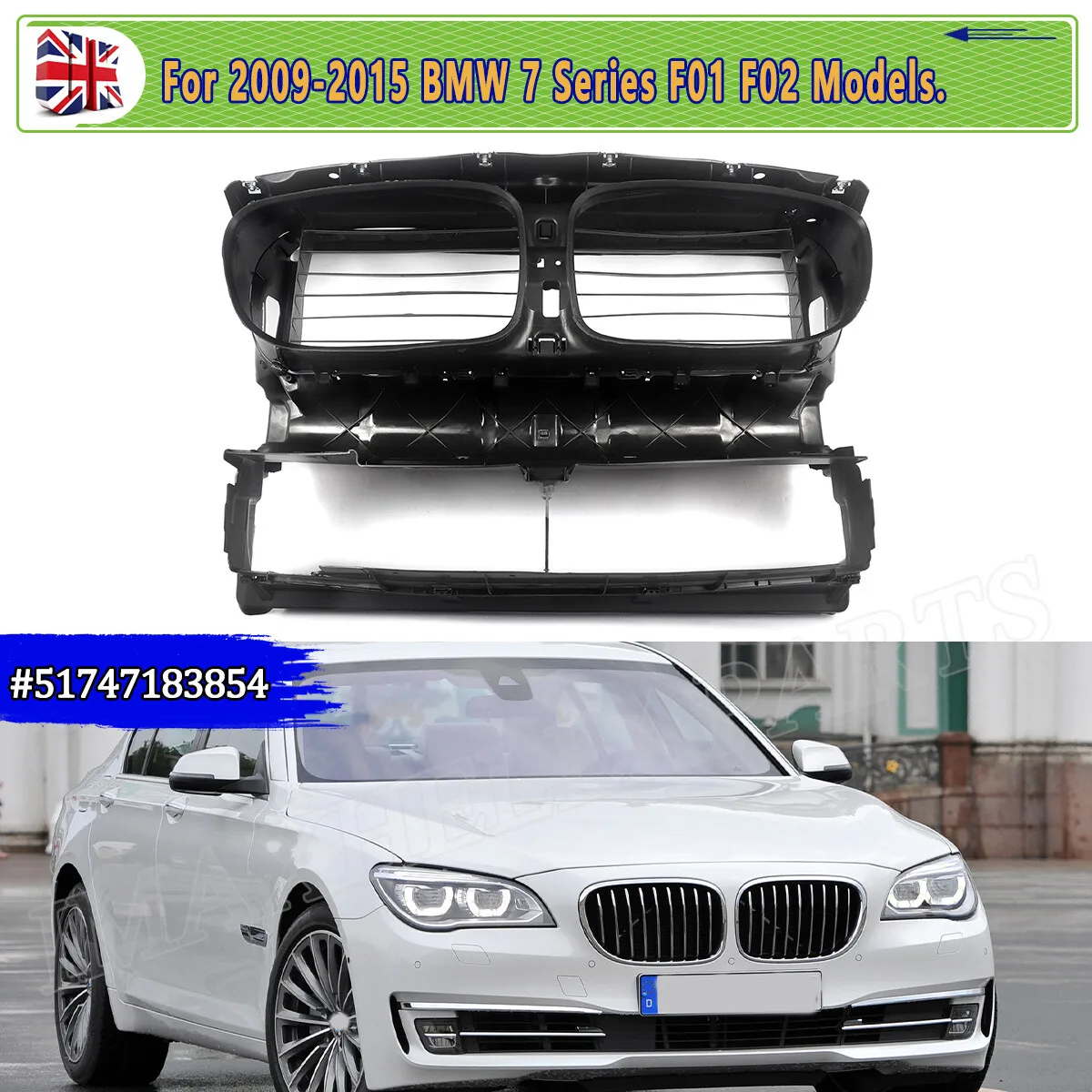 Car Front Grille Grill Replace For BMW 7 Series F01 F02 730i 740i 750d 760i 2009-2015 Front Radiator Support Center Duct Panel