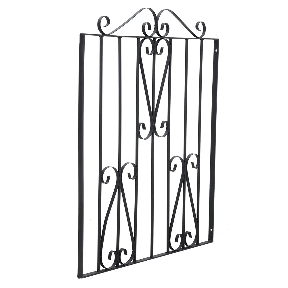 Voltsify Modern Metal Garden Gate Fence Gate Black, 85cm W x 104cm H