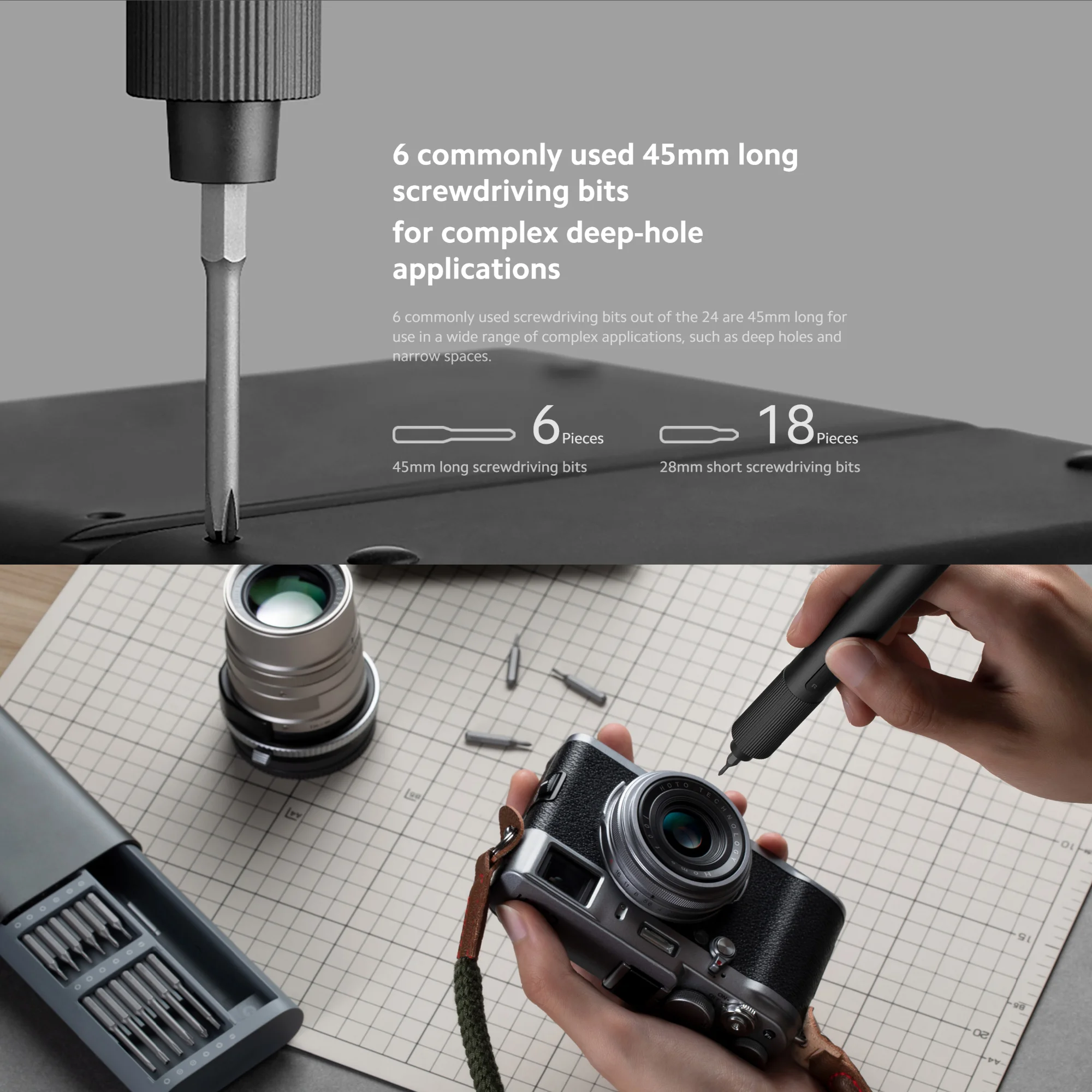 Xiaomi Electric Precision Screwdriver for Smart Home PC Phone Repair Mijia Magnetic Kit with 24 PCS Screw Heads Power Tools Sets