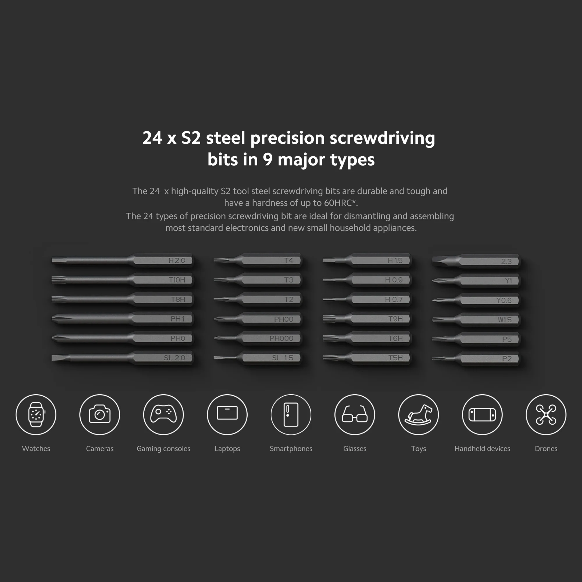 Xiaomi Electric Precision Screwdriver for Smart Home PC Phone Repair Mijia Magnetic Kit with 24 PCS Screw Heads Power Tools Sets