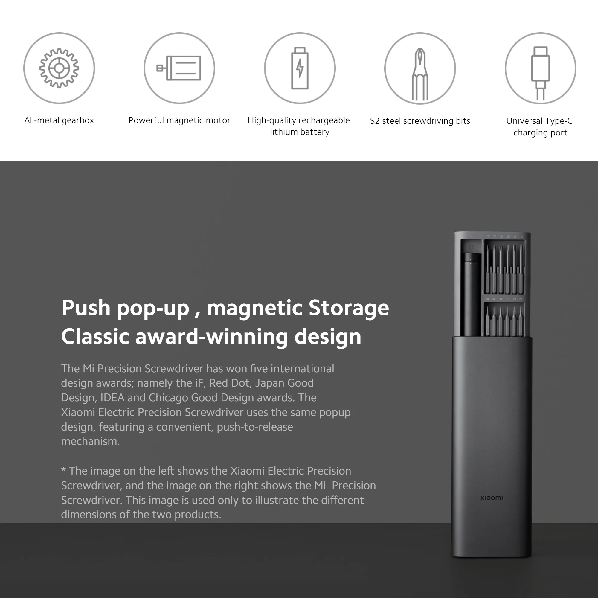 Xiaomi Electric Precision Screwdriver for Smart Home PC Phone Repair Mijia Magnetic Kit with 24 PCS Screw Heads Power Tools Sets