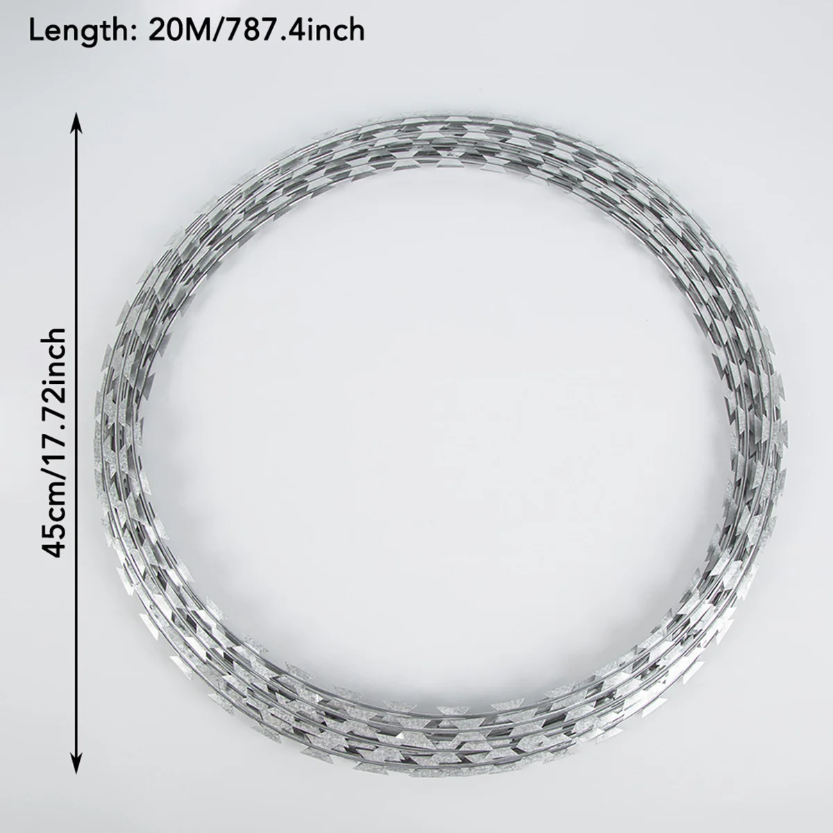 20m Blade Barbed Wire Stainless Steel Anti-theft Welding Blade Barbed Wire Wall Anti Climbing Isolation Protective Net