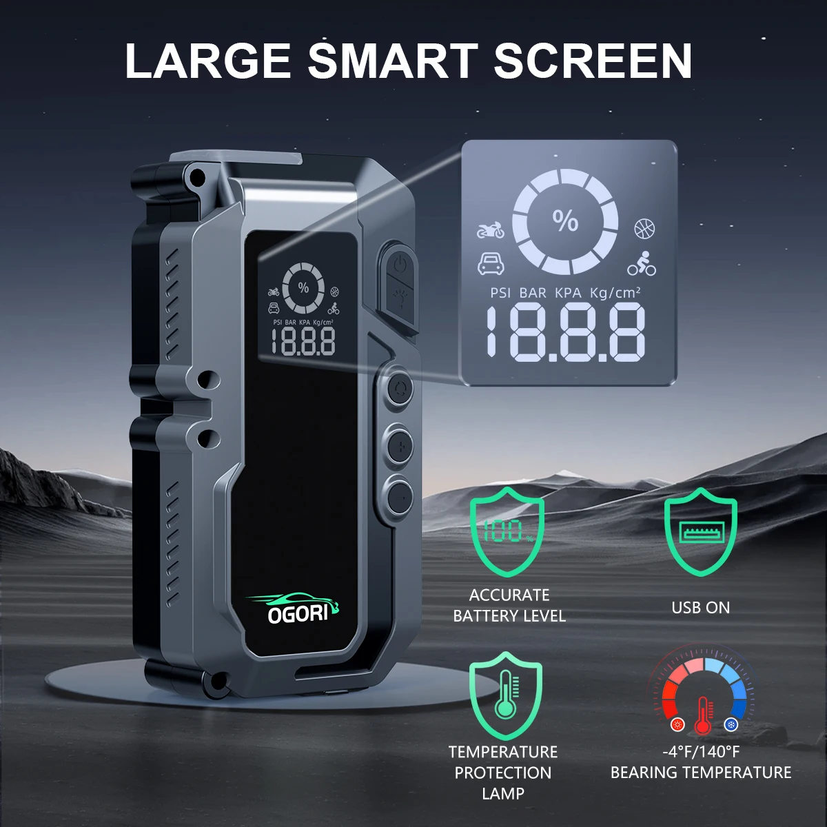 4 in 1 7500A Car Jump Starter With Air Compressor Pack Booster 12V Power Bank QC 3.0 with Flashlight Start Up to All Gas