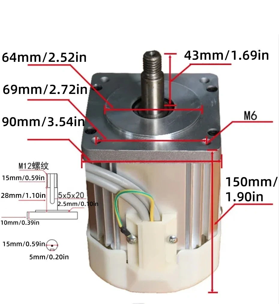 550W 750W 1.1KW 1.5KW 2.2KW AC Brushless Servo Motor 220V With Speed Driver CNC Controller Kit