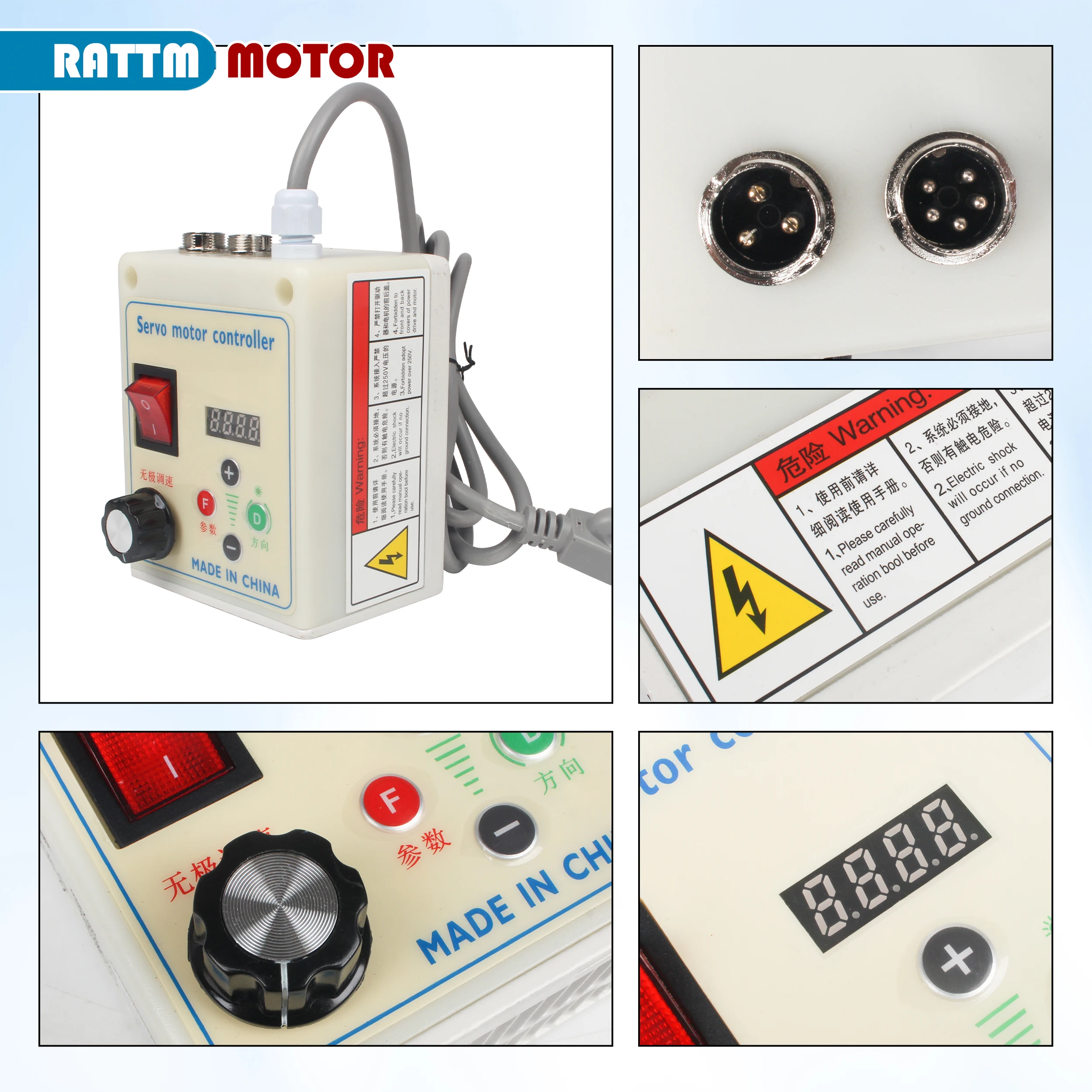 550W 750W 1.1KW 1.5KW 2.2KW AC Brushless Servo Motor 220V With Speed Driver CNC Controller Kit
