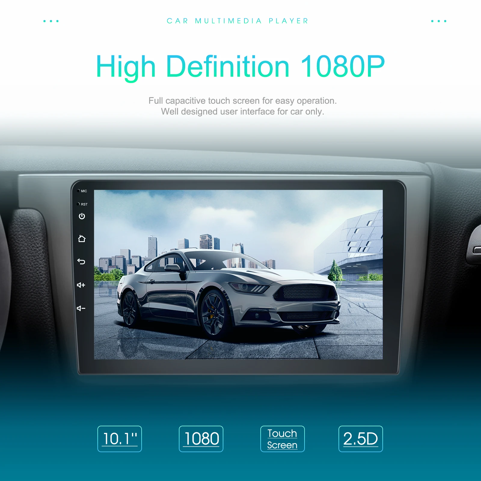 Podofo Wireless CarPlay Android Auto Car Stereo Radio 10''2+64GB 2Din Universal Car Multimedia Player BT GPS FM WIFI Autoradio