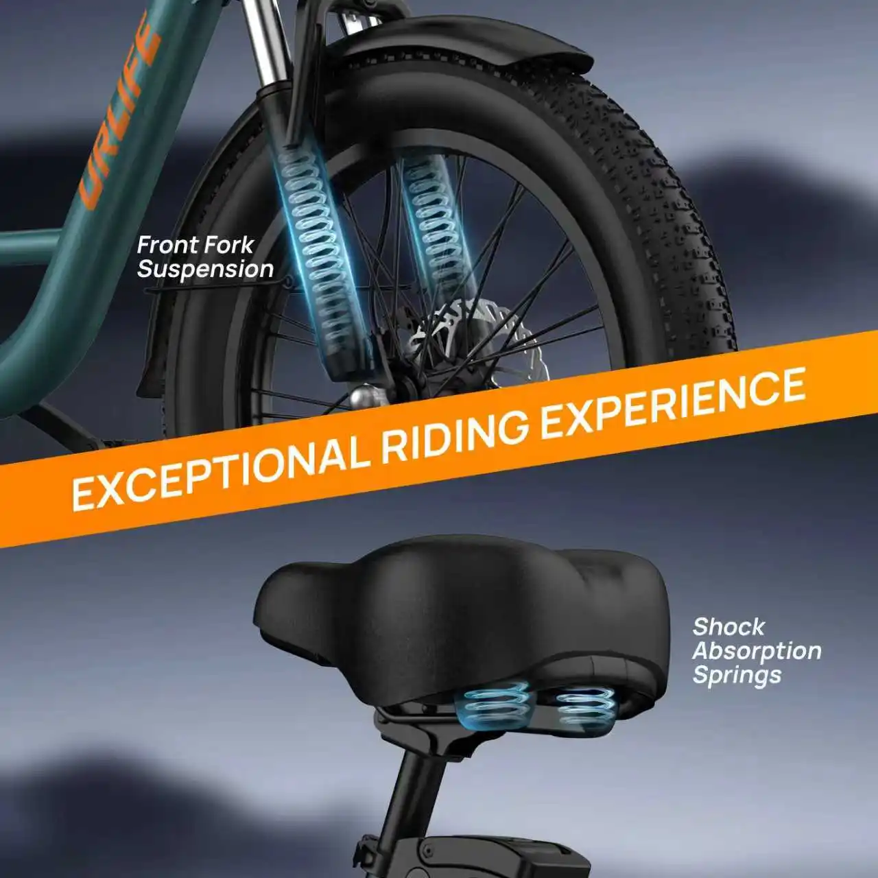 Electric Bike URLIFE 500W Powerful Motor 48V13AH Battery Short Trip E Bike Adult 20*3.0 In All-terrain Fat Tire Electric Bicycle