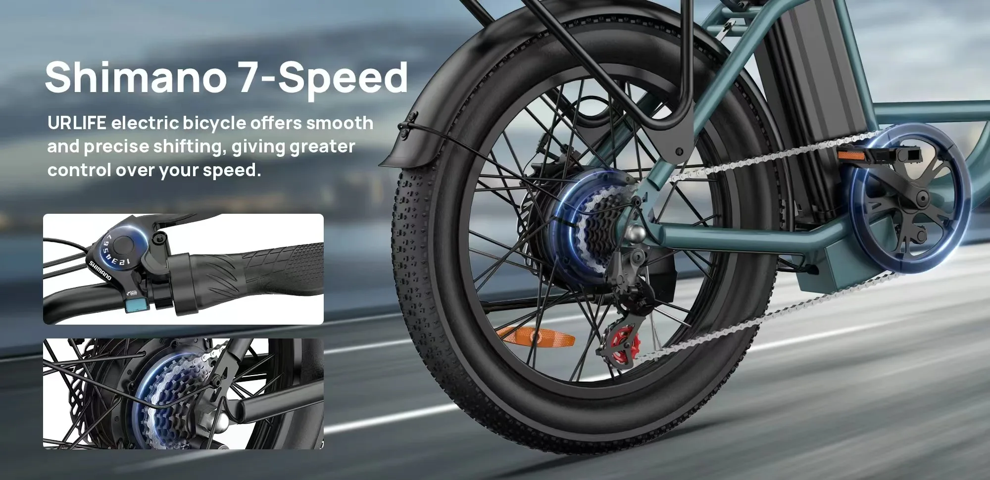 Electric Bike URLIFE 500W Powerful Motor 48V13AH Battery Short Trip E Bike Adult 20*3.0 In All-terrain Fat Tire Electric Bicycle